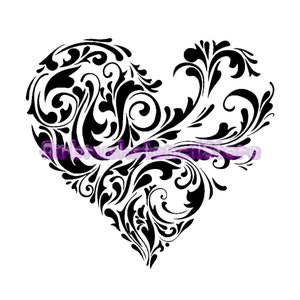 Abstract Heart Airbrush art stencil available in 2 sizes Mylar ships worldwide.