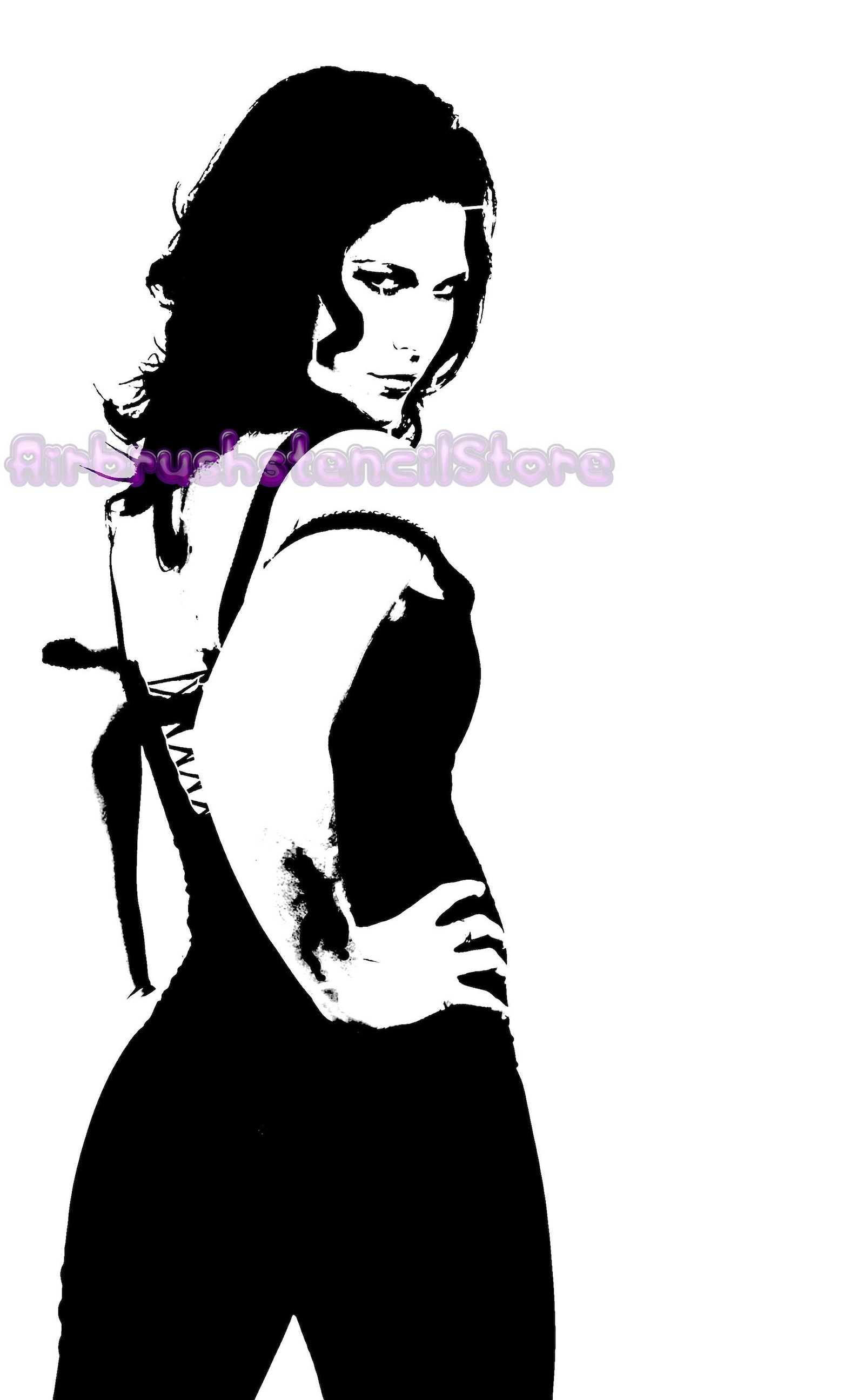 Cute Girl Stencil Airbrush Art Stencil Available in 2 Sizes Mylar Ships