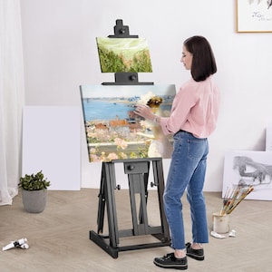 Studio H-Frame Easel Holds Canvas Art up to 77&quot; Beechwood Artists Easel