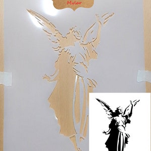 Angel (B) Stencil Airbrush art stencil Artists religious template available in 3 sizes Mylar ships worldwide.