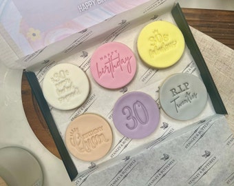 Bespoke Personalised Birthday Biscuits In Gift Box | Big 30 | 30th Birthday Gifts | Gifts for her | Gifts for him Friendship | Set: MD80S