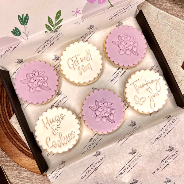 Bespoke Personalised Get Well Soon Biscuits In Gift Box | Cookies | Gifts For Her | Gifts For Him | Thank You Gift | Newborn Gift Set: H78NJ