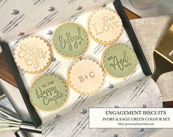 Bespoke Personalised Engagement Biscuits In Gift Box | Cookies | Gift for couples | Gifts for her & Him | Celebration Gift Set: HG68M
