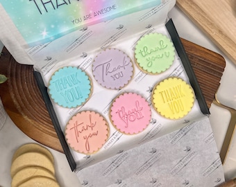Bespoke Personalised Thank You Biscuits In Gift Box | Cookies | Gifts for Her | Gifts for Him | Appreciation Gifts | Set: FP93N
