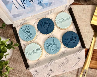 Letterbox Biscuit - New Job BLUE | Gifts for her | Gifts for him | Personalised gifts | New Job Gifts