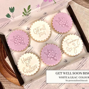 Bespoke Personalised Get Well Soon Biscuits In Gift Box | Cookies | Gifts For Her | Gifts For Him | Thank You Gift | Newborn Gift Set: H78NJ