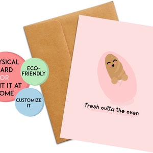 Carte de jeu de mots personnalisée pour baby shower | Carte de fête de naissance drôle | Joli cadeau de baby shower | Cadeau baby shower | carte de vœux personnalisée | Cadeau personnalisé pour bébé