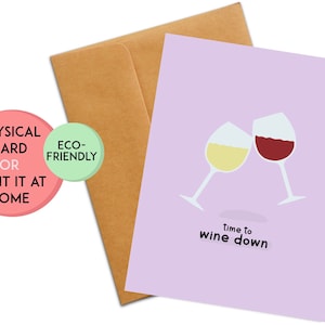 jeu de mots sur le vin de retraite | Carte de retraite drôle | Carte mignonne de retraite | Cadeau de retraite | Collègue collègue à la retraite