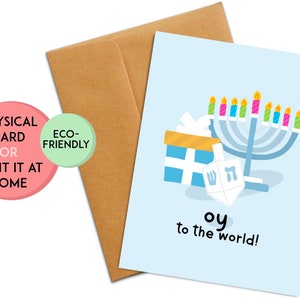 Carte drôle de Hanoucca | Carte mignonne de Hanoucca | Carte Chrismukkah drôle | Cadeau de Hanoucca | Cadeau de Noël | Carte Chrismukkah | Carte Dreidel