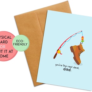 Jolie carte d'anniversaire pour papa | Carte de retraite pour papa | Carte drôle pour papa | Carte de blague de papa | Carte de pêche pour papa | Cadeau de pêche papa
