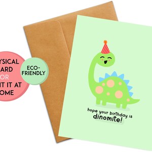 Carte de jeu de mots d'anniversaire | Cadeau d'anniversaire | Carte d'anniversaire drôle | Jolie carte d'anniversaire | Enfant, Reptile, Fête, Garçon, Fille, Enfant, Animal, Animal de compagnie, T-Rex
