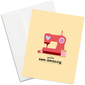 Sewing Thank You Card Thank You Pun Card Funny Thank You Card Cute Thank You Card Love, Sewing, Knitting, Crochet I Love You image 4
