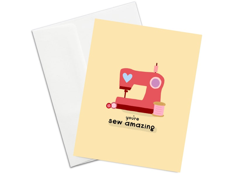 Sewing Thank You Card Thank You Pun Card Funny Thank You Card Cute Thank You Card Love, Sewing, Knitting, Crochet I Love You image 4