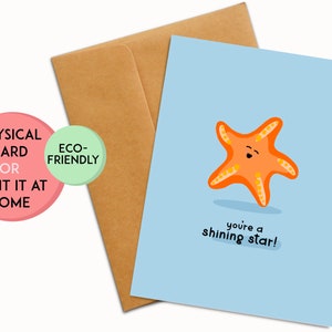 Carte de remerciements mignonne | Cadeau de remerciement amusant | Carte d'amitié | Cadeau d'amitié | Vous êtes une star | Cadeau de réussite | Carte de félicitations