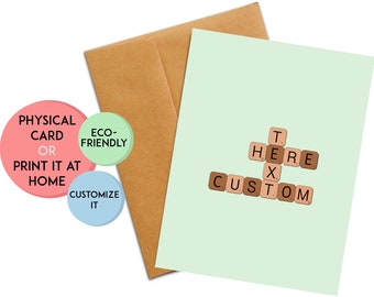 Custom Personalized Card | Create A Card | Scrabble | Custom Card | Custom Birthday Card | Personalized Gift | Custom Gift | Unique Gift