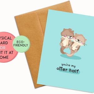 Carte d'anniversaire mignonne | Autre Demi-carte | Meilleure moitié cadeau | Carte de Saint-Valentin drôle | Je t'aime carte | Cadeau pour petite amie | Petit ami