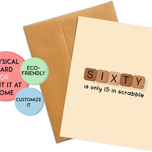 Funny 60th Birthday Card | 60th Birthday Gift | Personalized Birthday Card | Custom Birthday Gift | Funny Birthday Card | Old Age Birthday