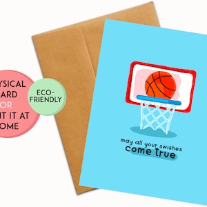 d'anniversaire de basket-ball | Carte d'anniversaire drôle | Carte d'anniversaire pour garçon | Anniversaire de petit ami | Anniversaire du mari | Carte d'anniversaire sportive