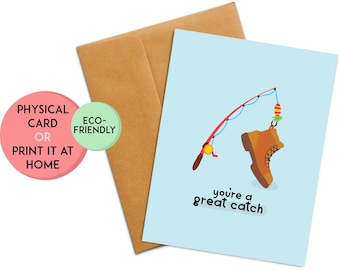 Tarjeta de aniversario de pesca para novio / Tarjeta de aniversario divertida para esposo / Tarjeta de cumpleaños divertida para esposo / Tarjeta de caza
