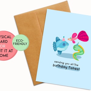 Jolie carte d'anniversaire | Anniversaire de pêcheur | Anniversaire d'un animal | Anniversaire d'enfant | Anniversaire d'un enfant | Anniversaire kawaii | Jeu de mots anniversaire | Anniversaire drôle