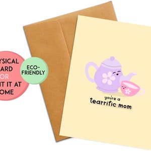 Jolie carte d'anniversaire pour maman | Super cadeau pour maman | Carte de jeu de mots d'anniversaire de maman | Carte drôle pour maman | Cadeau d'anniversaire pour maman | Carte de retraite maman | Thé