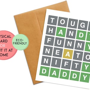 Carte Wordle pour papa | Carte d'anniversaire de papa | Carte de fête des pères pour papa | Carte de retraite pour papa | Carte d'anniversaire Wordle | Carte amusante pour papa