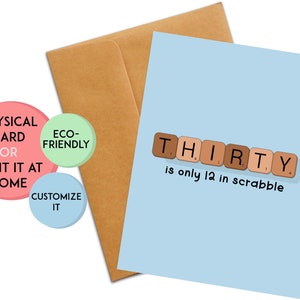 30e carte d'anniversaire drôle | Cadeau 30e anniversaire | Carte d'anniversaire personnalisée | Carte d'anniversaire personnalisée | Jolie carte d'anniversaire | Carte d'anniversaire amusante