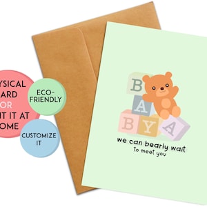 Carte de jeu de mots personnalisée pour nouveau-né | Carte mignonne de baby shower | Joli cadeau de naissance | Cadeau personnalisé pour baby shower | Cadeau bébé personnalisé