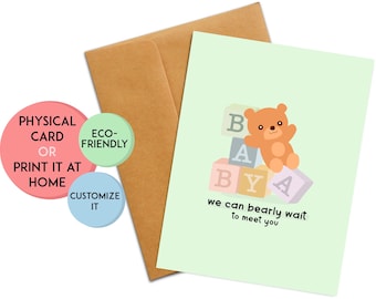 Personalized New Baby Pun Card | Cute Baby Shower Card | Cute New Baby Gift | Personalized Baby Shower Gift | Custom Baby Gift