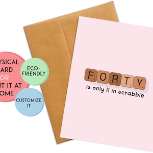 quarantième carte d'anniversaire drôle | Cadeau 40e anniversaire | Carte d'anniversaire drôle | Carte d'anniversaire personnalisée | Carte d'anniversaire personnalisée | Carte de vieillesse