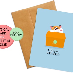 Carte d'anniversaire pour papa chat | Jolie carte pour papa chat | Meilleur papa chat | Carte de retraite pour papa | Du chat | Papa chat | Cadeau papa chat