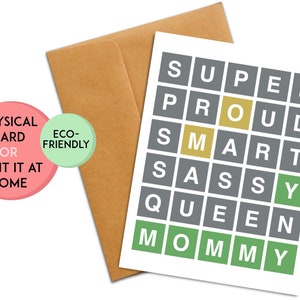 Carte Wordle pour maman | Wordle Fête des Mères | Carte d'anniversaire pour maman | Cadeau d'anniversaire pour maman | Carte d'anniversaire Wordle | Retraite pour maman