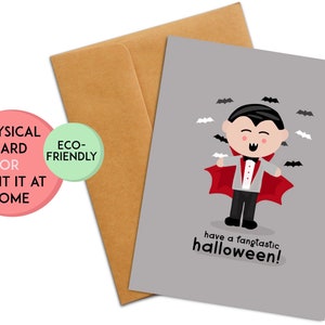 Carte mignonne d'Halloween | Carte d'Halloween drôle | Carte d'Halloween pour enfant | Cadeau d'Halloween pour enfant | Carte d'Halloween pour un ami