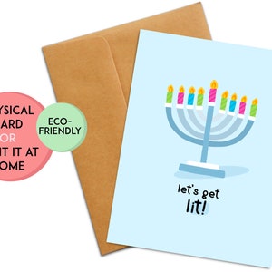 Carte drôle de Hanoucca | Carte mignonne de Hanoucca | Carte Chrismukkah drôle | Cadeau de Hanoucca | Cadeau de Noël | Carte Chrismukkah | Carte Menorah