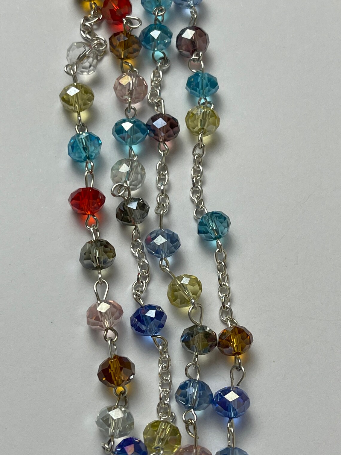Handmade Rainbow Glass Beads Rosary Etsy