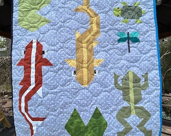 Koi Fisch Teich Baby Quilt