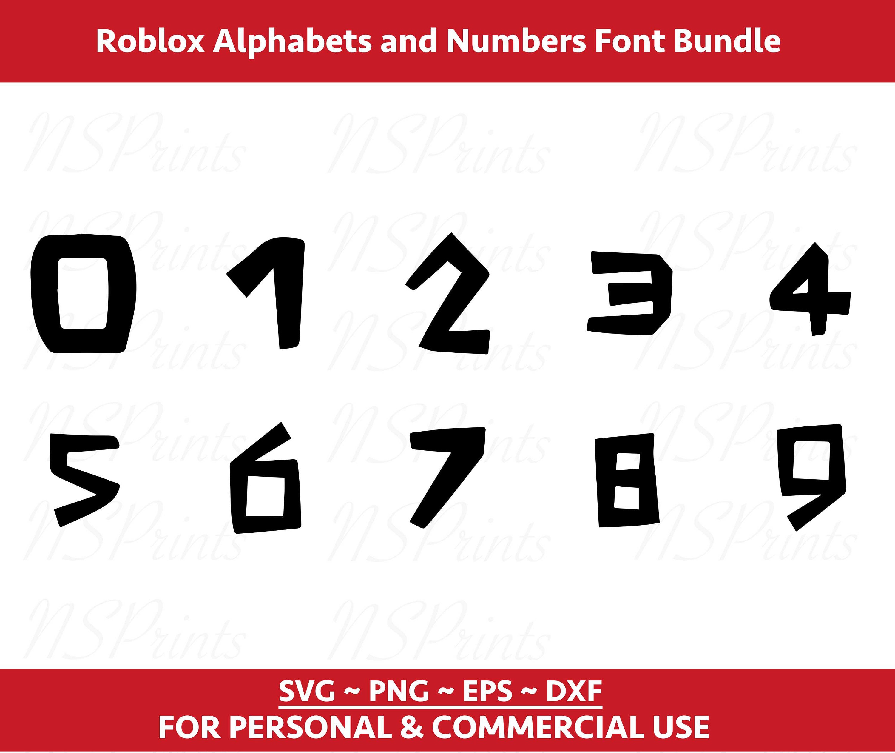 Roblox Alphabets and Numbers Font SVG Roblox Font Vector - Etsy