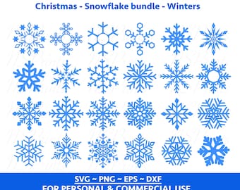 Snowflake SVG Bundle, Winter flake svg, Christmas svg, Christmas Snowflake svg, Christmas Ornament svg, Silhouette Cut File Digital Download
