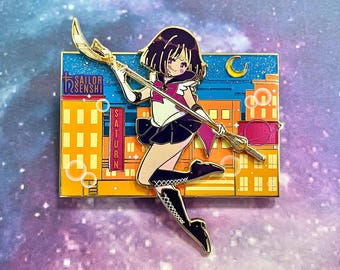Saturn variant Magical Girl cityscape fantasy pin LE 50