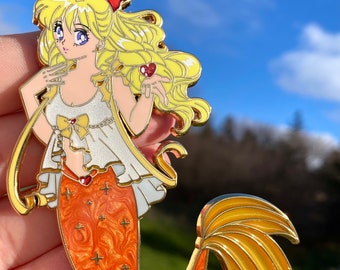 Orange magical girl mermaid fantasy pin LE 50