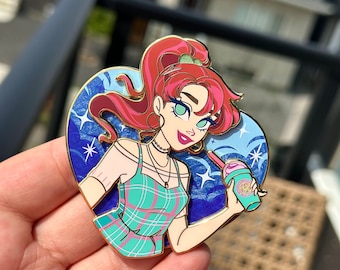 Magic girl coffee fruits parlor fantasy pin LE 60