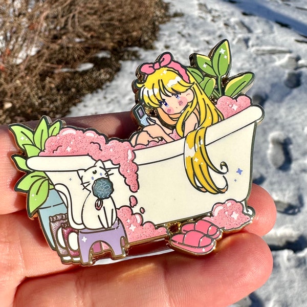 Magical girl orange Bathtime LE 75 fantasy enamel pin
