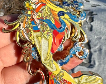 Magical girl orange kimono series fantasy pin LE 60