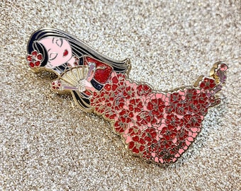 Mulan fantasy pin Petal Princess LE 25 Red