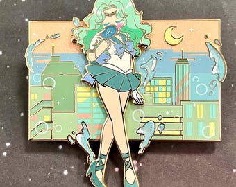Neptune variant Magical Girl cityscape fantasy pin LE 50
