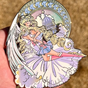 Serene embrace magical girl blonde fantasy pin LE 50