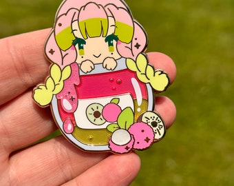 Demon love girl pink green in a Jam Jar LE 100 fantasy enamel pin