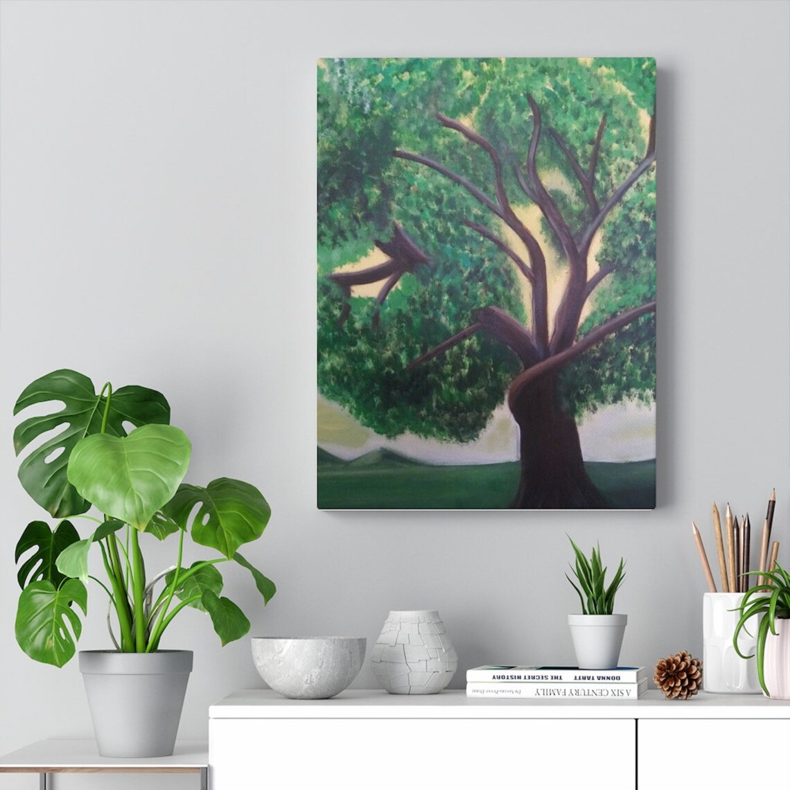Stretched Canvas Angel Oak Tree Etsy
