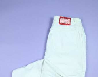 Pantalon en denim vintage Bongo blanc des années 1980