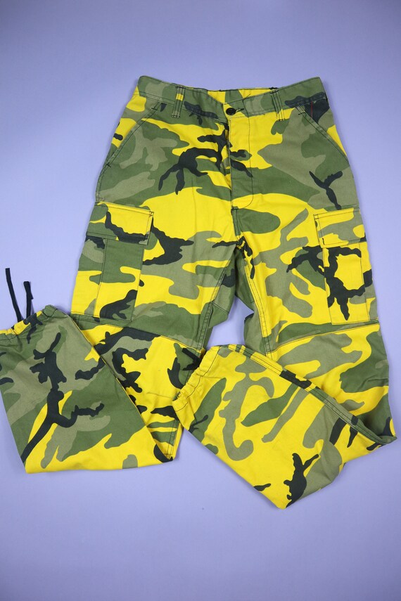 yellow and black camo pants